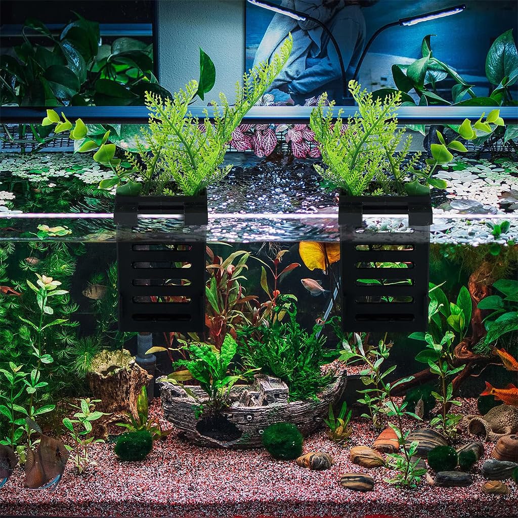 HASTHIP 2 Pcs Aquarium Plant Holder with Hooks, Fish Tank Plant Holder, Enhance Your Aquarium Decor with These Hanging Aquatic Planter Cups HASTHIP 2 Pcs Aquarium Plant Holder with Hooks, Fish Tank Plant Holder, Enhance Your Aquarium Decor with These Hanging Aquatic Planter Cups